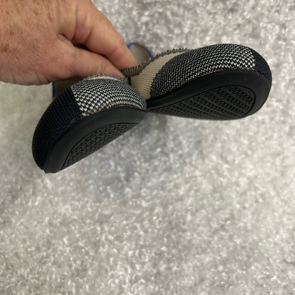 Rothy’s Womens Size 6 Round Toe Cream Black Plaid Flats Shoes - Picture 4 of 8